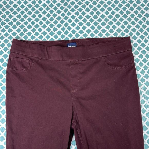 Basic Editions Jeggings Women’s Size XXL Maroon Pants Burgundy  Pull On Stretch - Picture 5 of 16